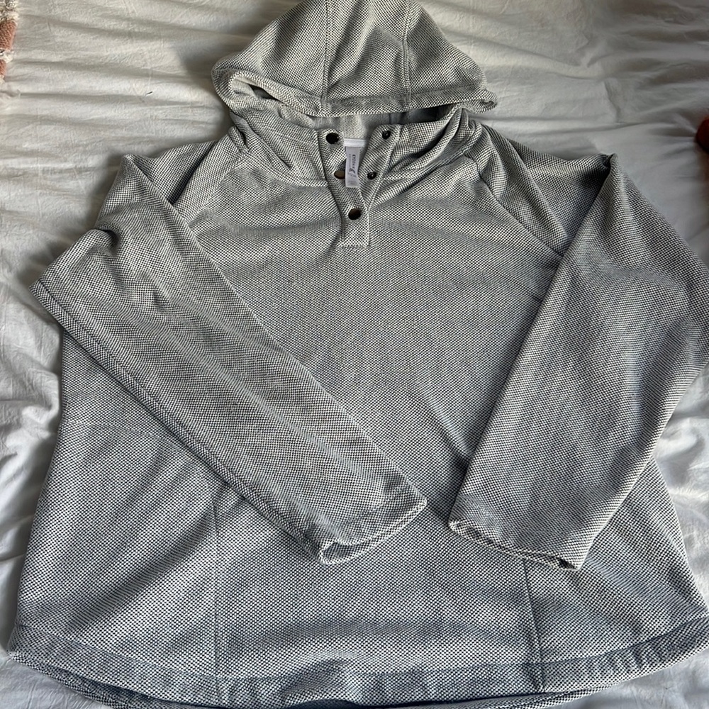 Oversized Soft Quarter Button up Hoodie XL